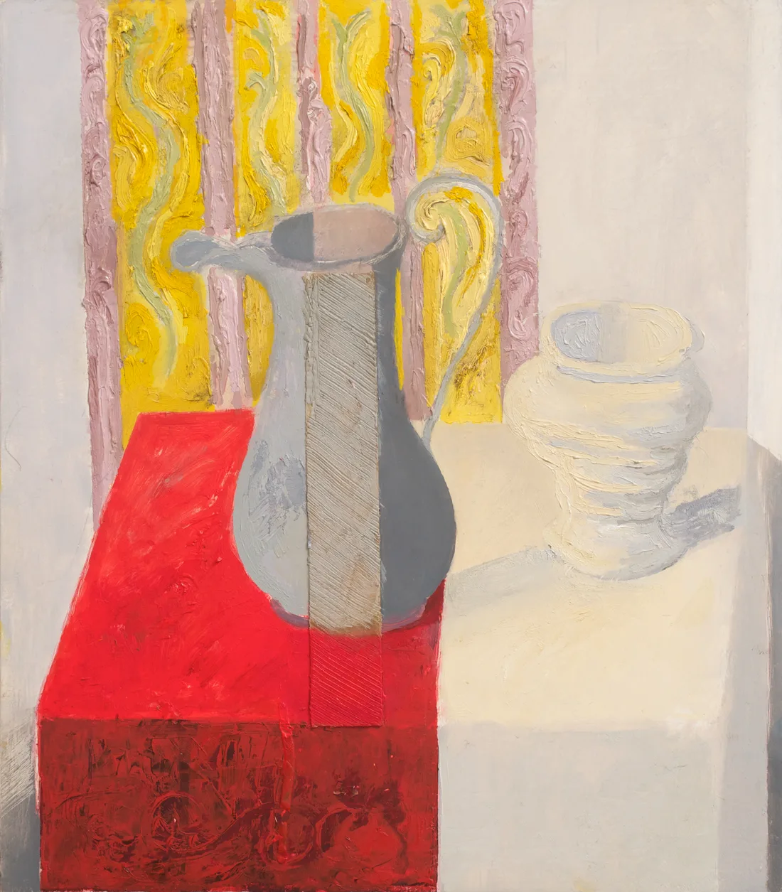 Still-life with Jug, Vase and Patterned Drapery