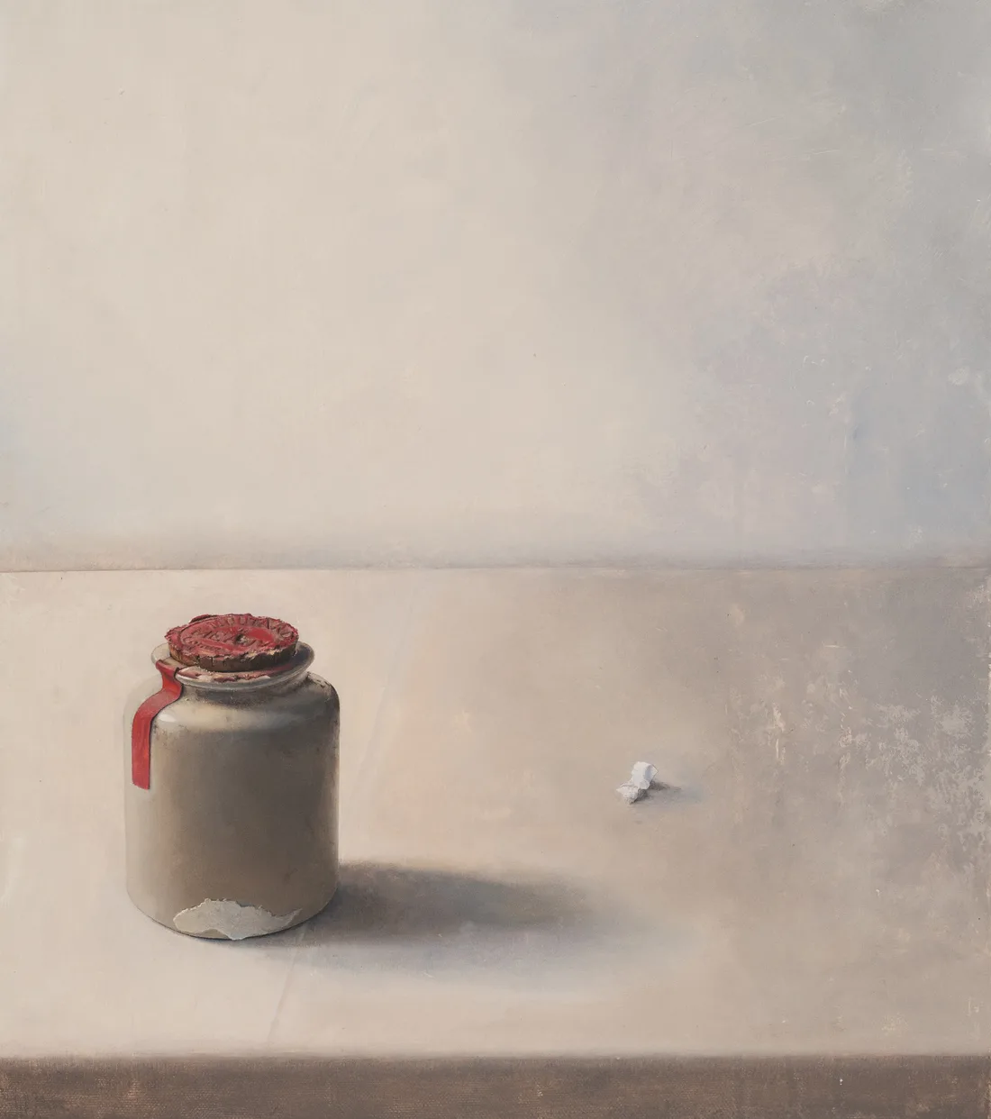 Still-life with Mustard Pot & Paper Fragment