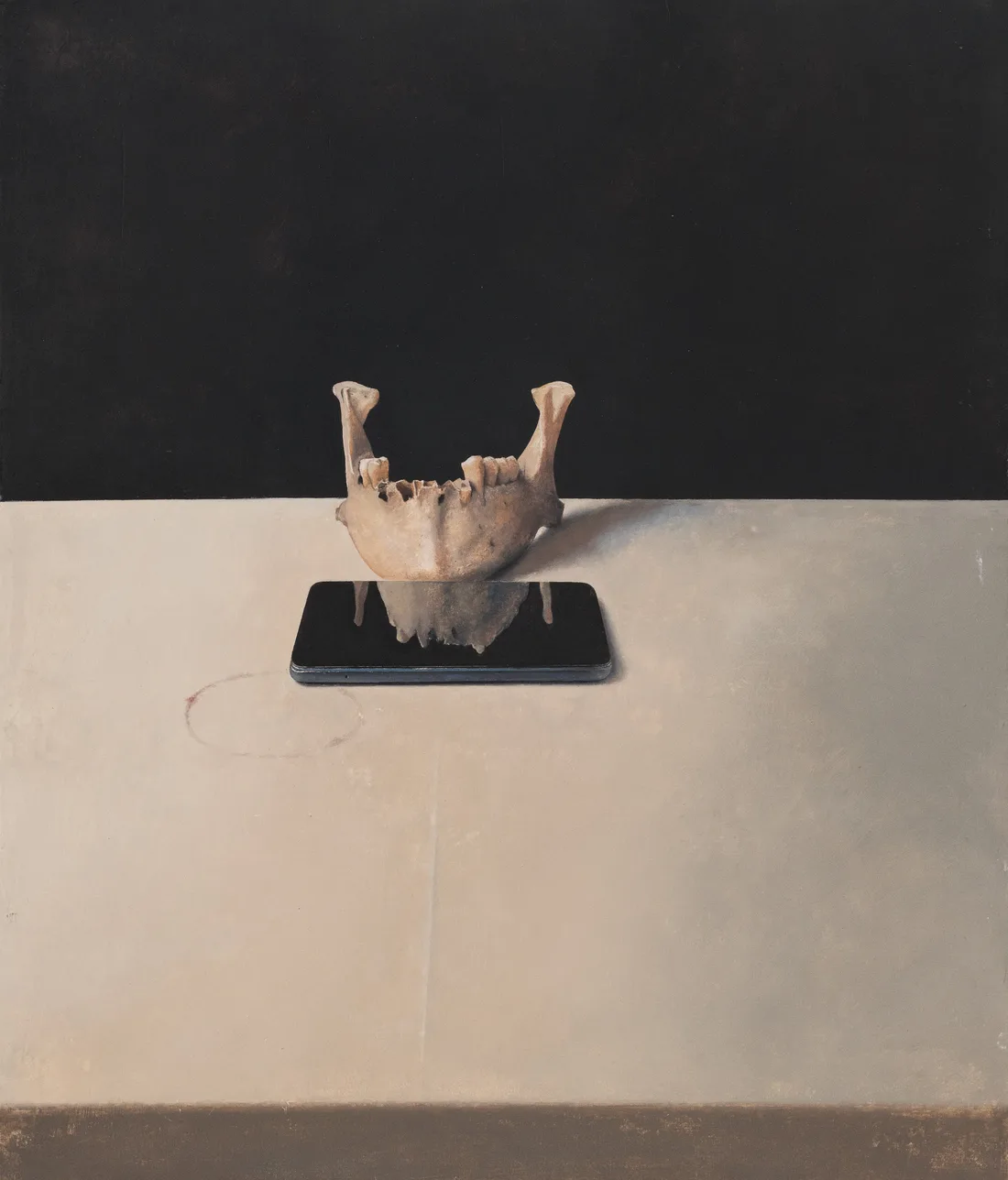 Vanitas (2023), Still-life with iPhone & Jawbone